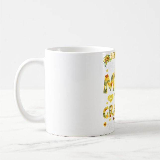 Gud gav mig två titlar Mamma och mormor Flower Mo Kaffemugg (Vänster)