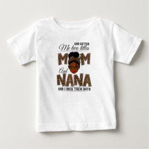 Gud gav mig två Titles Mamma Nana Leopard Black T Shirt