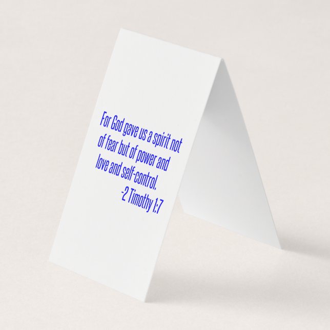 Gud gav oss en anda av makt, inte av rädsla. visitkort (Framsida)