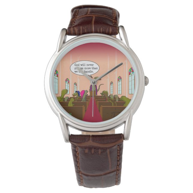 Gud Ge oss aldrig mer än vi kan hantera Armbandsur (Framsida)