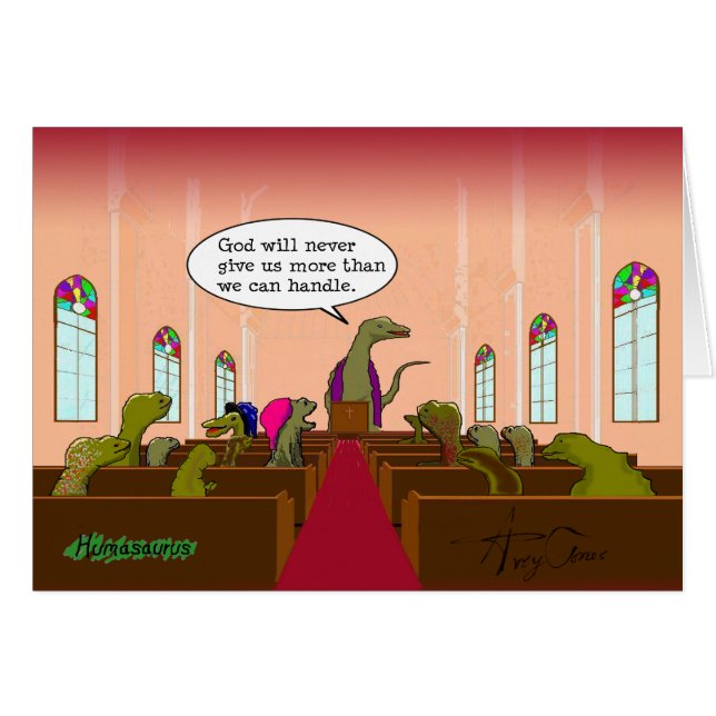 Gud Ge oss aldrig mer än vi kan hantera Hälsningskort (Framsidan Horizontal)