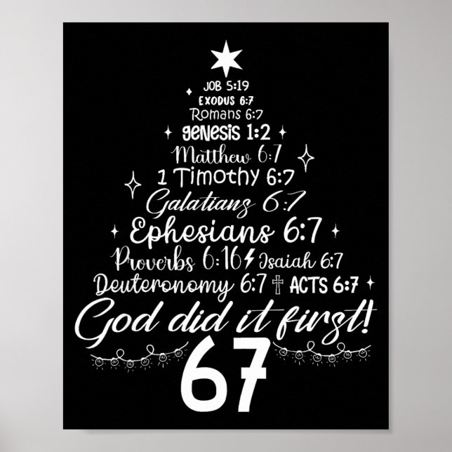 Gud Gjorde Det Först 67 Kristna Bibeln 6 7 Meme Ch Poster (Framsidan)