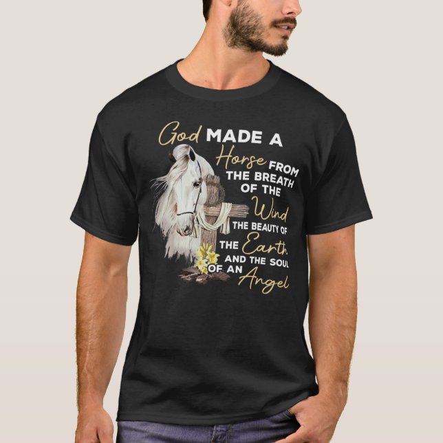 Gud Gjorde En Häst Från Vindens Andedräkt Chris T Shirt (Framsida)