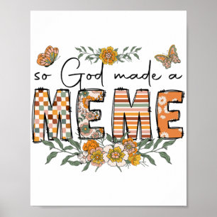 Gud gjorde en PM-blomma Mors dag farmor Poster