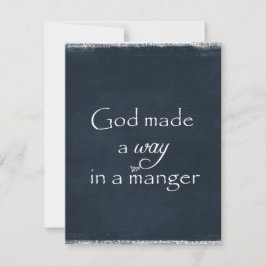 Gud gjorde ett sätt i en Manger Quote Julkort