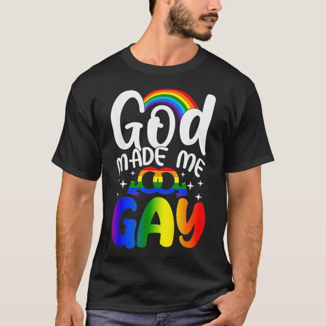 Gud gjorde mig till Gay HBT-Pridet Christian Gay T Shirt (Framsida)