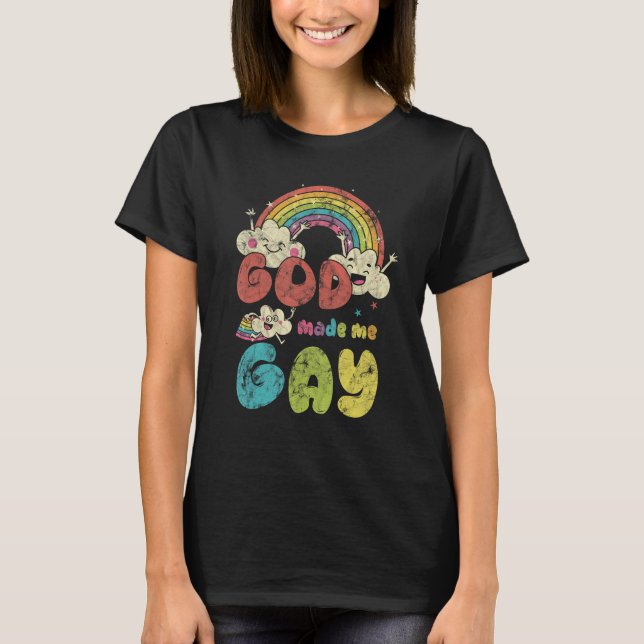 Gud gjorde mig till Gay Rainbow LGBT Support Chris T Shirt (Framsida)