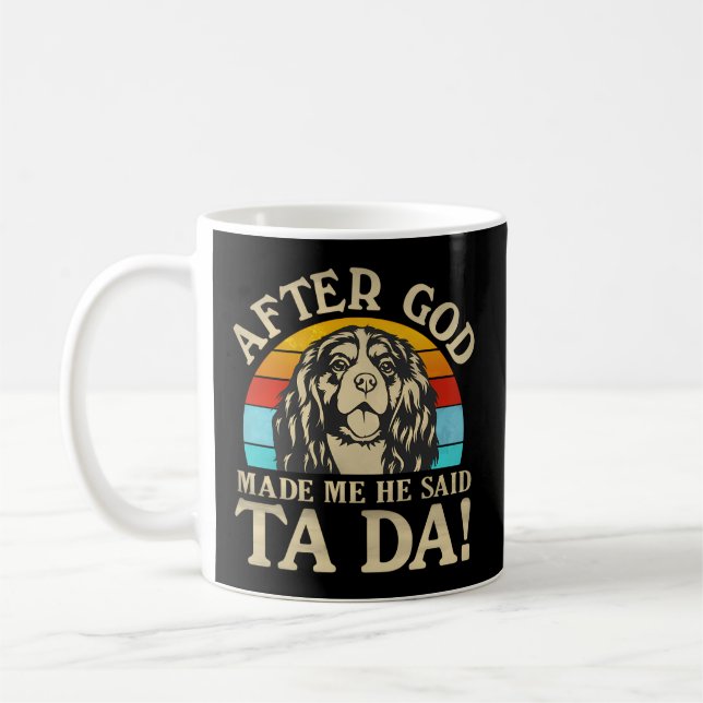Gud gjorde mig till han sa Ta Da - Cavalier Kung C Kaffemugg (Vänster)