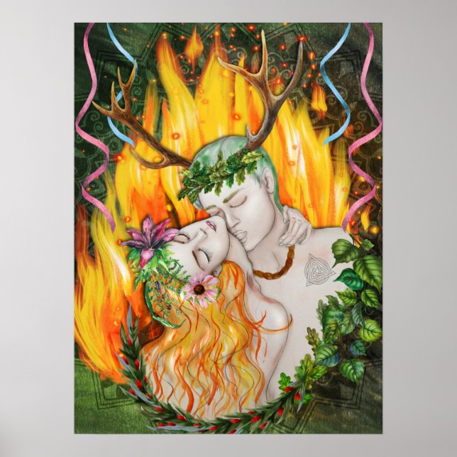 Gud & Goddess Beltane Fire Poster (Framsidan)
