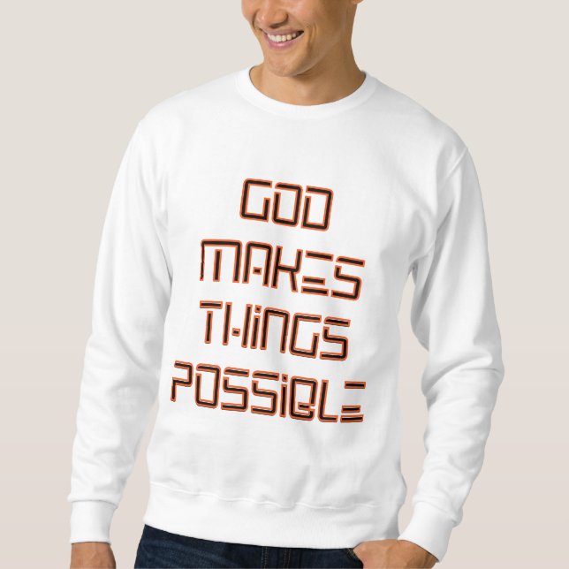 Gud gör Sak möjlig Manar Lång Ärmad Tröja (Framsida)