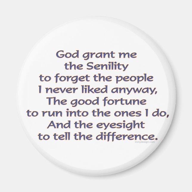 Gud Grant Me Humor Magnet (Framsidan)