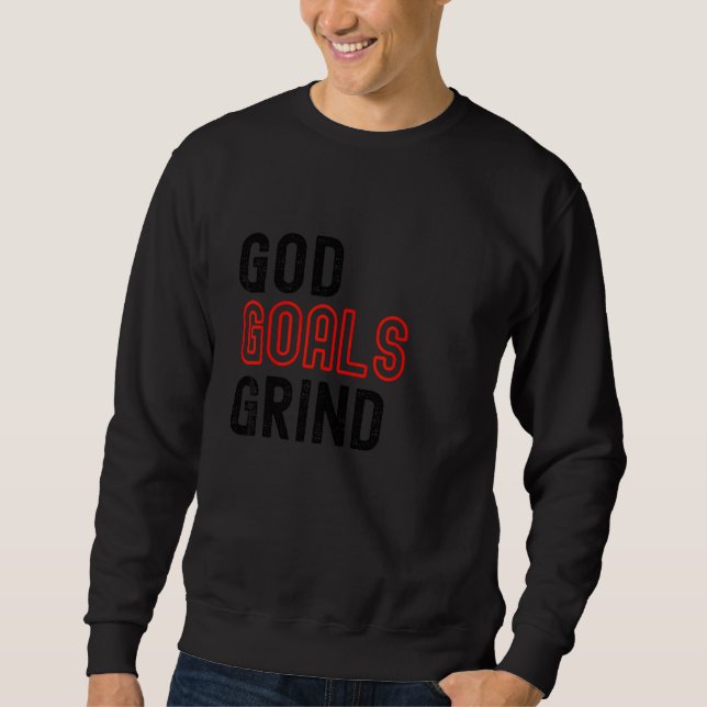 Gud Grind Goals Lång Ärmad Tröja (Framsida)
