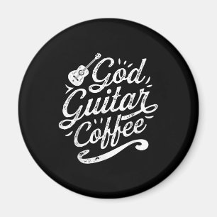 Gud Guitar Coffee Music Älskare Funny Christian Magnet