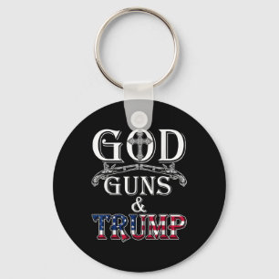 Gud Gunnar och Trump Shirt 2:a ändringen T Shirt Nyckelring