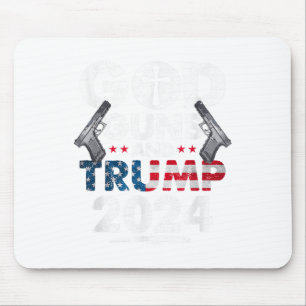 Gud Guns and Trump 2024 USA American Flagga _1 Musmatta