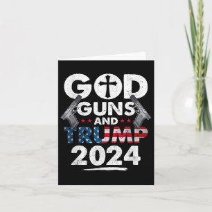 Gud Guns and Trump 2024 USA American Flagga Kort