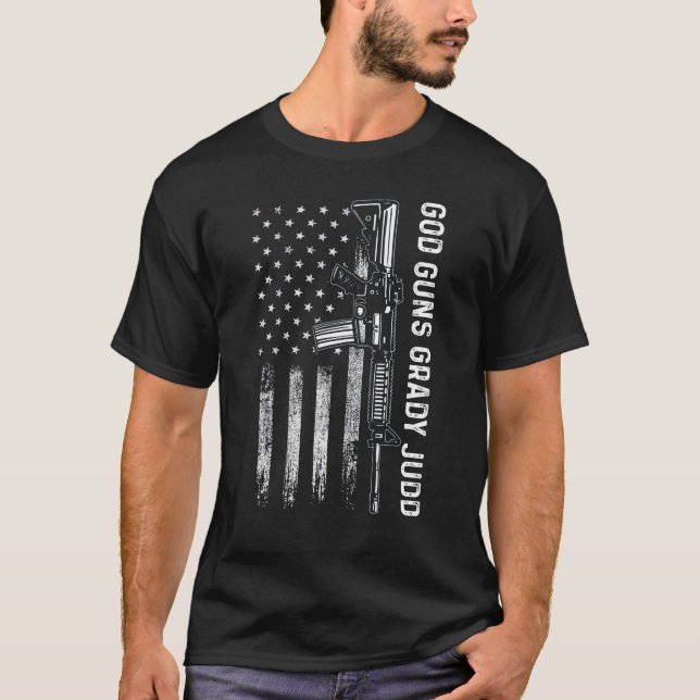 Gud Guns Grady Judd American US Flagga T-Shirt (Framsida)