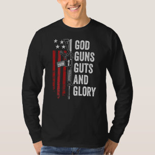 Gud Guns Guts Glory Patriotic USA flagga Pro Gun T Shirt