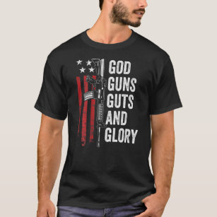 Gud Guns Guts    GloryPatriotic USA flagga Pro Gun T Shirt