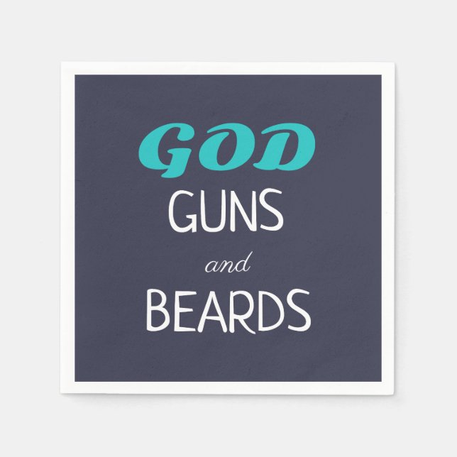 Gud Guns och Beards Funny Pappersservett (Framsidan)