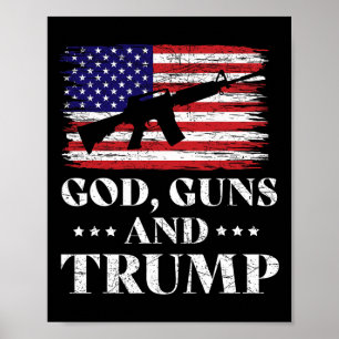 Gud Guns och Trump Poster
