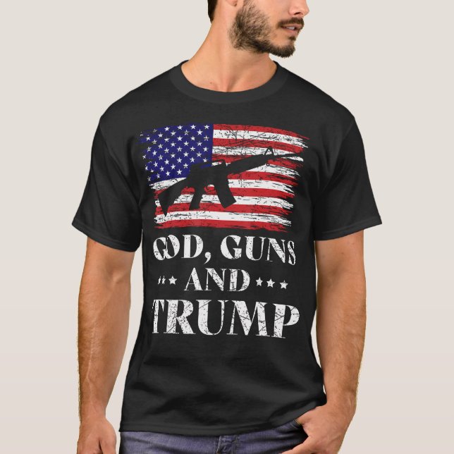 Gud Guns och Trump Shirt Donald Trump för presiden T Shirt (Framsida)