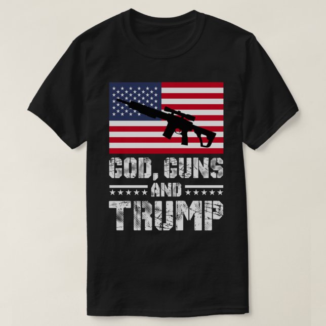 Gud Guns och Trump T Shirt (Design framsida)