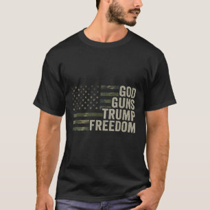 Gud Guns Trump Freedom - Lusnyj Camouflage Pro Gun T Shirt