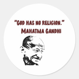 Gud hade ingen religion! - Mahatma Gandhi Runt Klistermärke