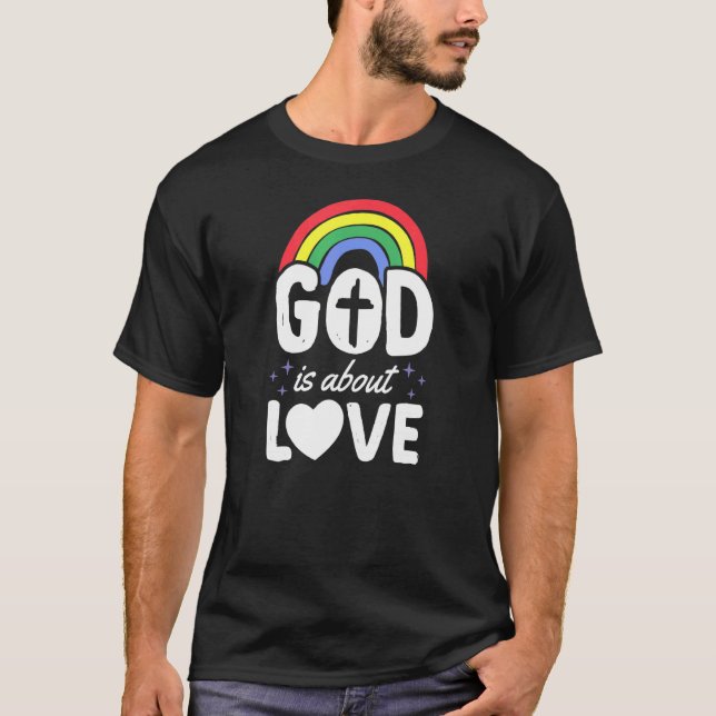 Gud handlar om Kärlek, Christian Gay pride Bohemia T Shirt (Framsida)