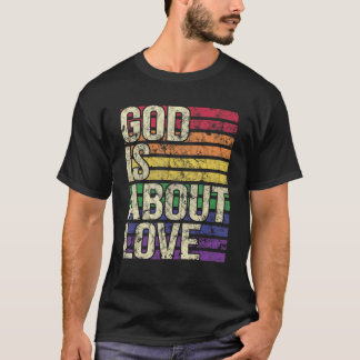 Gud handlar om Kärlek Christian Rainbow Färg T Shirt