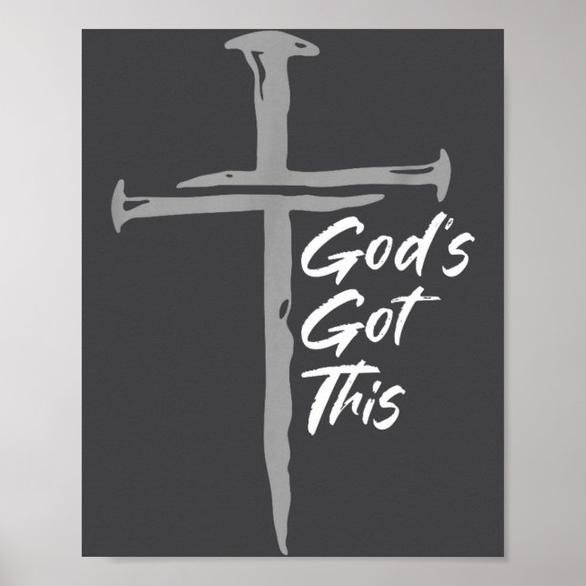 Gud Har Detta Kristna Kors Tro Motivation Poster (Framsidan)