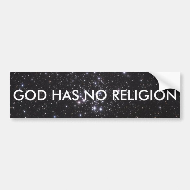 Gud har ingen religion bildekal (Framsidan)