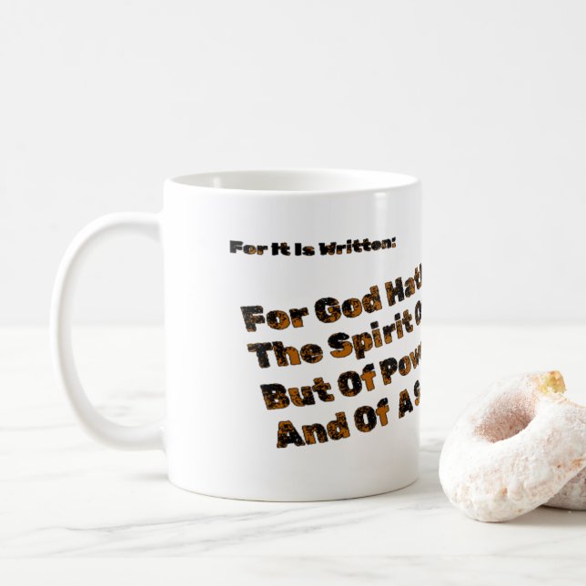 Gud har inte gett oss fruktan. kaffemugg (Med munk)