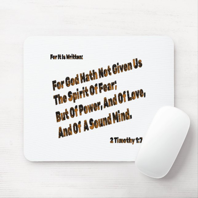 Gud har inte gett oss fruktan. musmatta (Med mus)