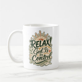 Gud har kontrollen Kristet present Tro-baserad  Kaffemugg