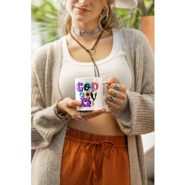 Gud Har Me Retro Christian Faith Kaffemugg (Start the day blessed and caffeinated. God’s got you, boo.)