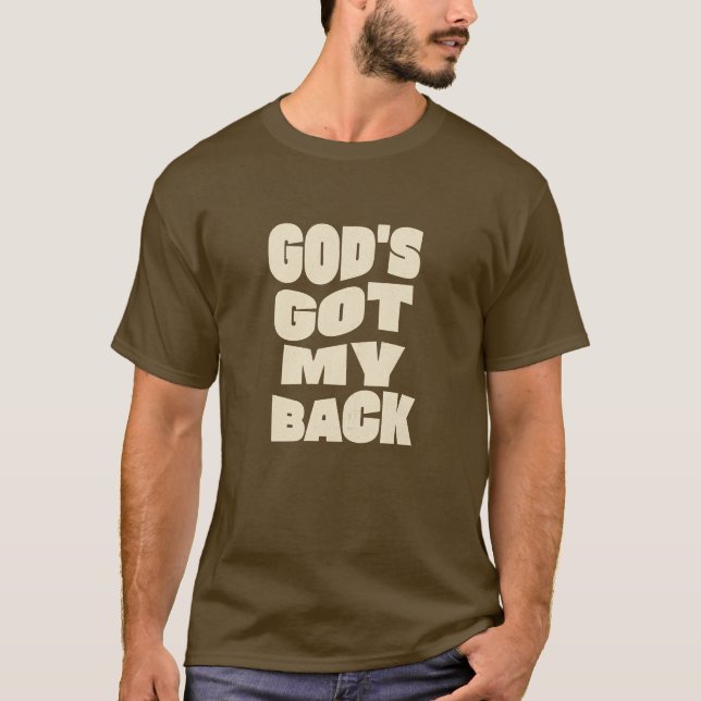 Gud har min rygg brun T-Shirt (Framsida)