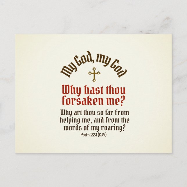 Gud Har Övergivit Mig - vykort / RSVP / Inbjudning (Framsida)