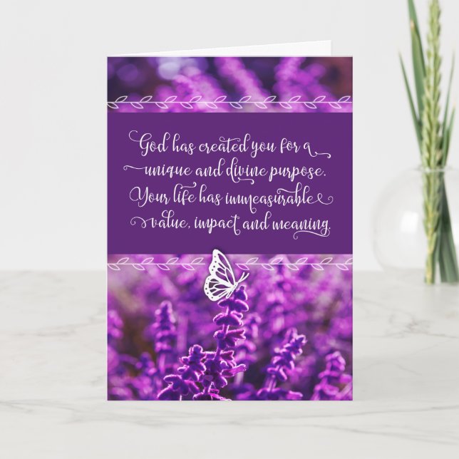 Gud har Skapat dig för Underbara ändamål Kort (Framsida)