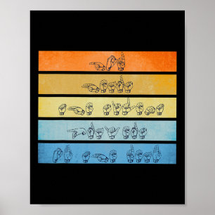 Gud Hears Prayers Döv Awareness Vintage Sign Lang Poster