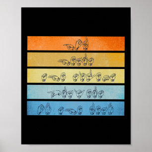 Gud Hears Prayers Döv Awareness Vintage Sign Lang Poster