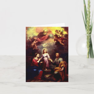 Gud, Heligan, Mary, Baby Jesus och Joseph Helgkort