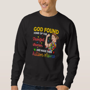 Gud hittade några starkaste kvinnor Autism Awarene Lång Ärmad Tröja