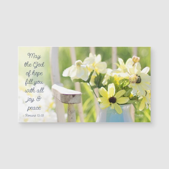 Gud Hope Quote Gult Blomsterfotografi Magnet (Framsida)
