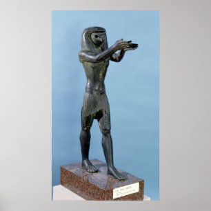 Gud Horus staty Skapar en drink Poster
