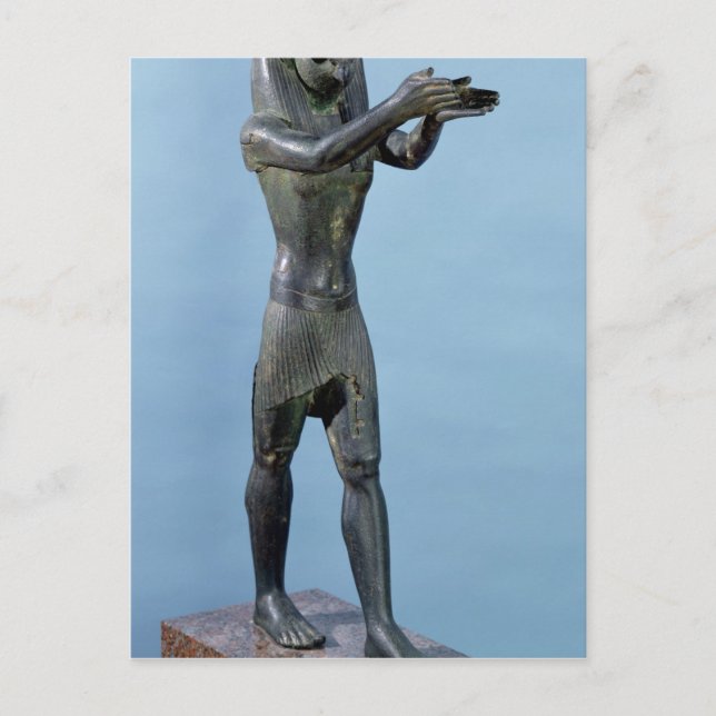 Gud Horus staty Skapar en drink Vykort (Framsida)