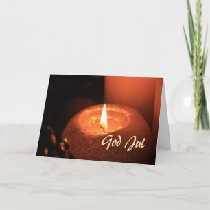 Gud Jul Burning Candles christmas Helgkort