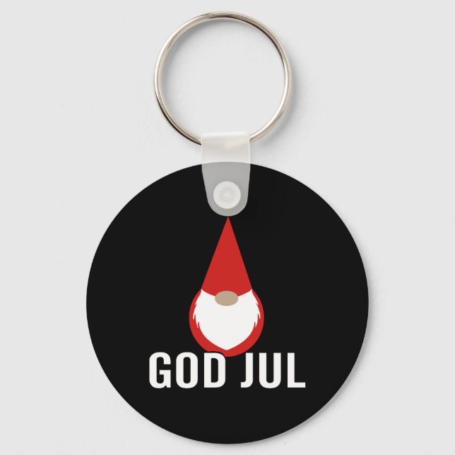 Gud Jul Gnome Tomte God jul Nyckelring (Framsida)
