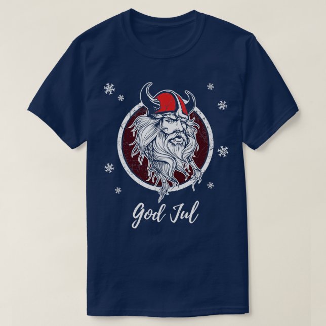 Gud Jul God jul Norge Sverige Viking Julafton T Shirt (Design framsida)